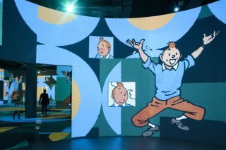 L'exposition "Tintin, l'aventure immersive" est à découvrir du 13 octobre 2023 au 11 février 2024 à Lausanne, dans la halle 35 de Beaulieu. Keystone/JEAN-CHRISTOPHE BOTT